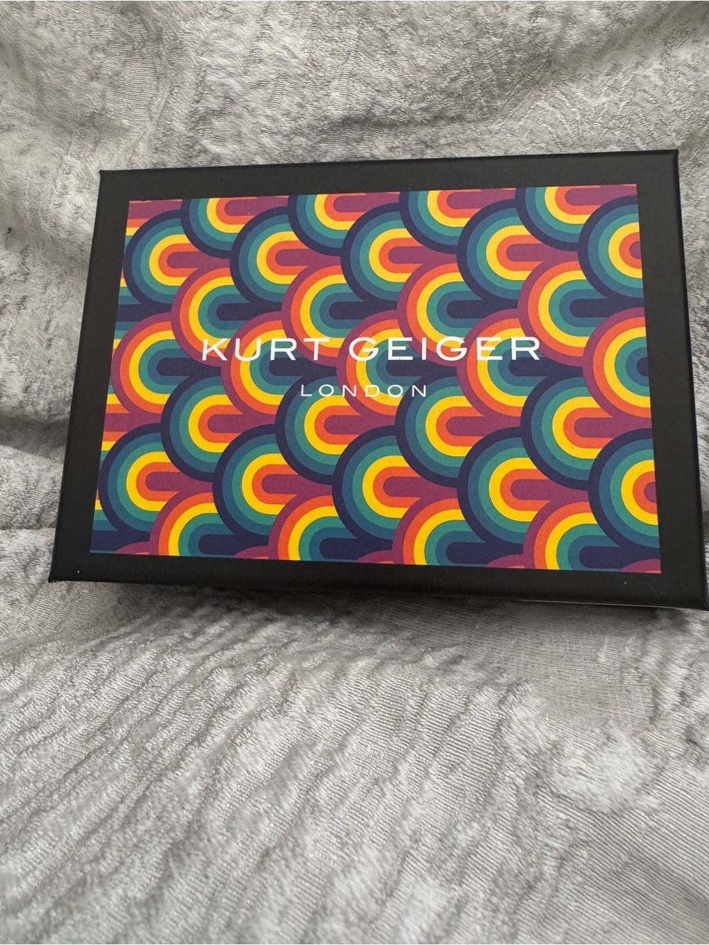 Kurt Geiger Dark Brown Leather Card Holder with Gold Logo - Picture 2 of 4